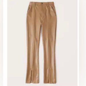 Abercrombie & Fitch Faux Leather Tan khaki High Rise Skinny Pants | 32 or 14
